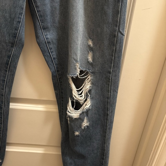 Kancan Wrene 90's Boyfriend Jeans Women's 7/27 Blue Ultra High Rise Distressed - Picture 3 of 11